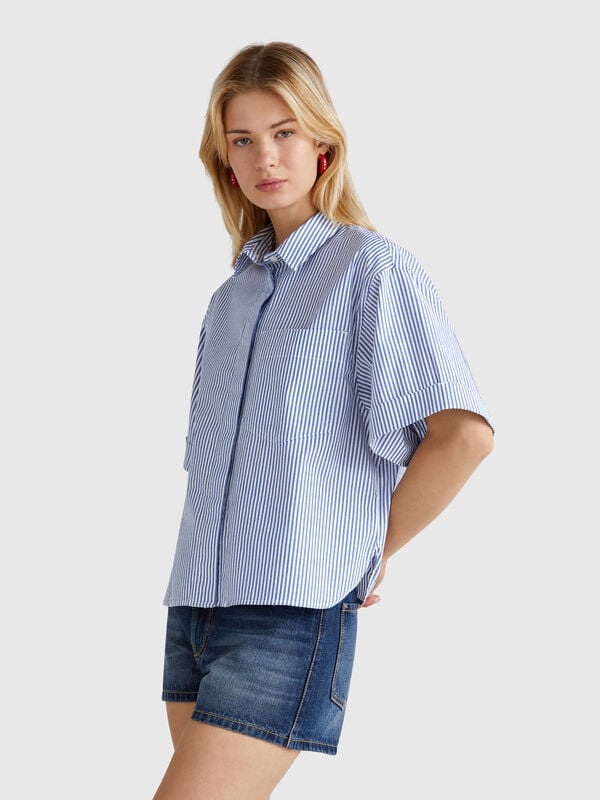 Camisa listrada boxy fit Mulher