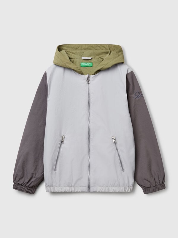 Jaqueta de nylon com capuz Menino