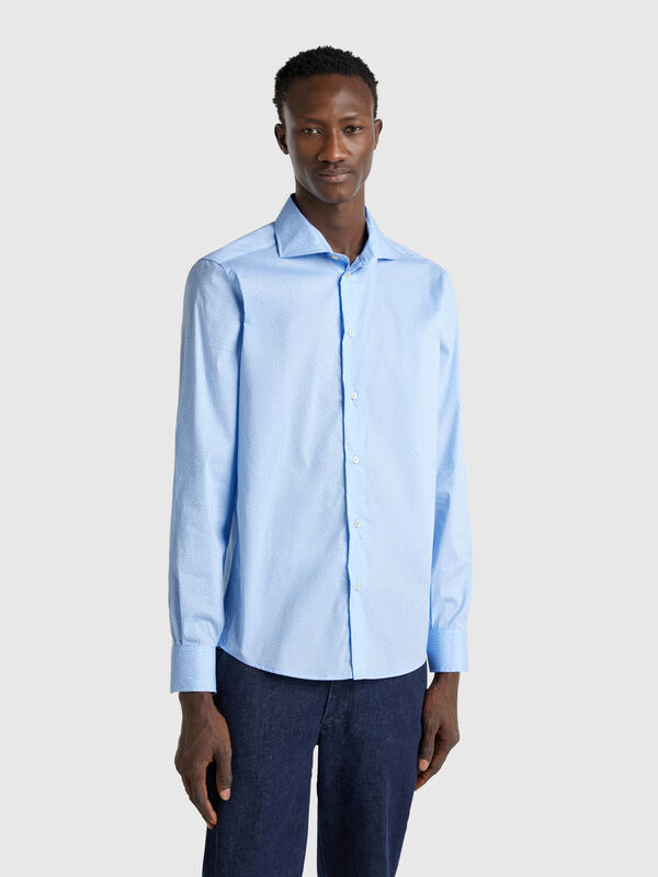Camisa padrão slim fit Homem