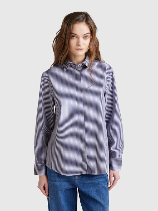 Camisa às riscas verticais Mulher