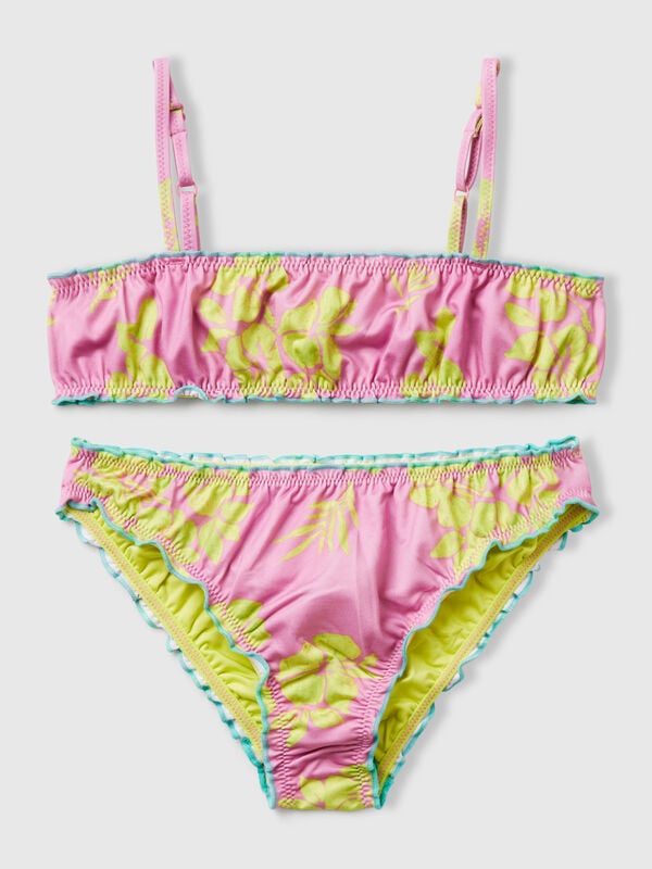 Biquíni de praia com estampa floral Menina