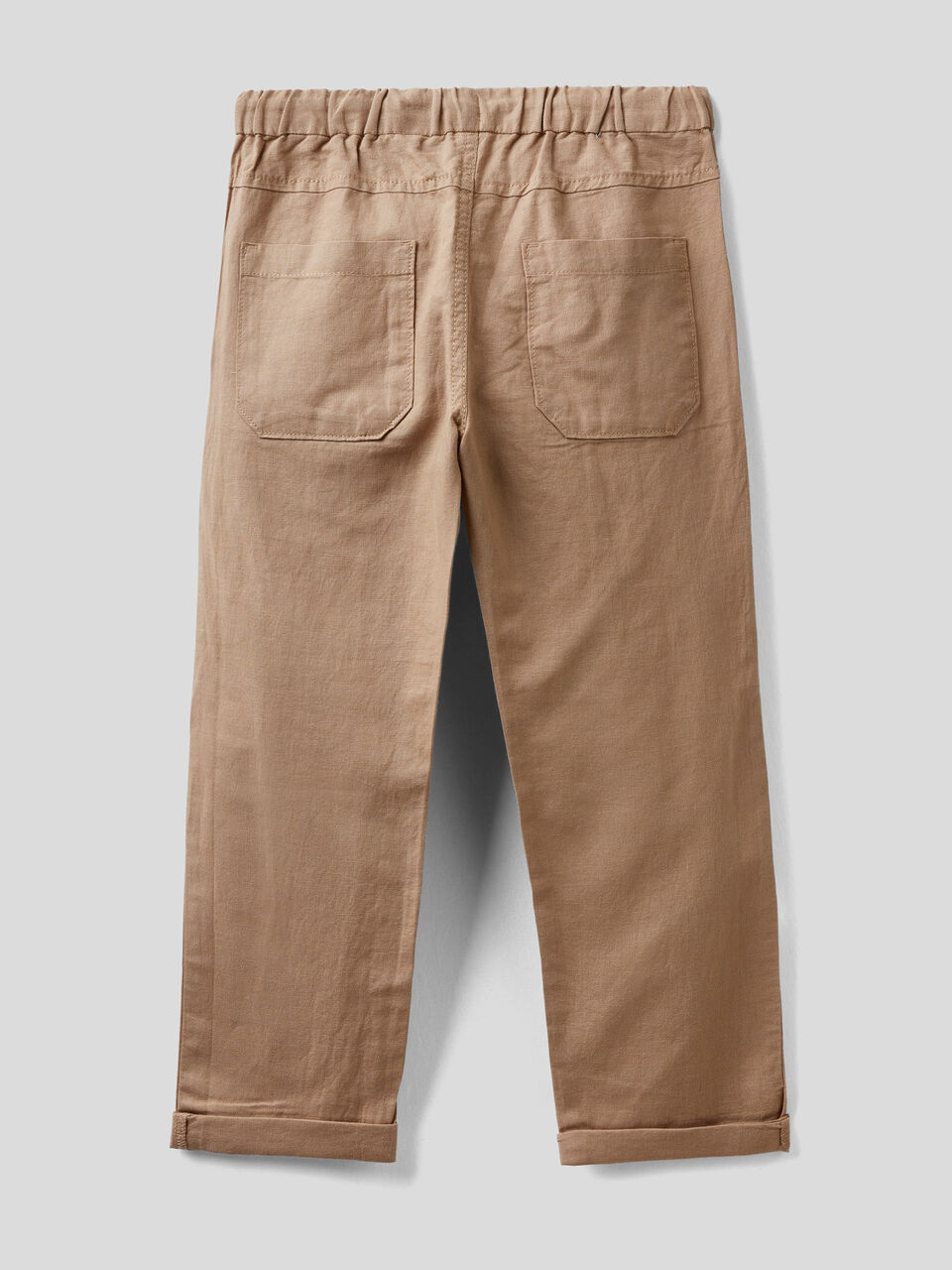 Calças slim fit em mescla linho image number 2