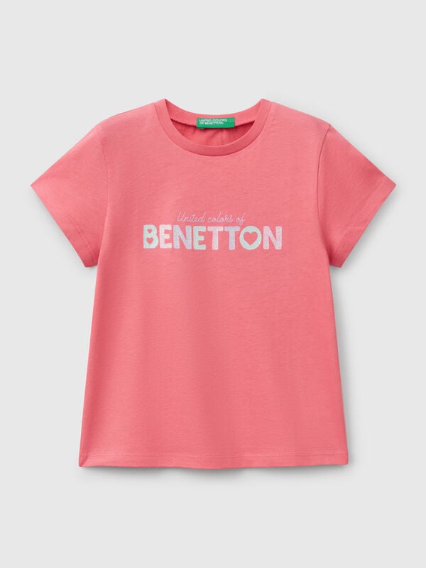 T-shirt com estampa glitter Menina