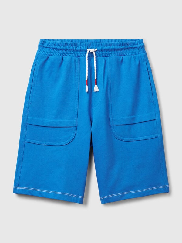 Bermudas com cordão de ajuste Menino