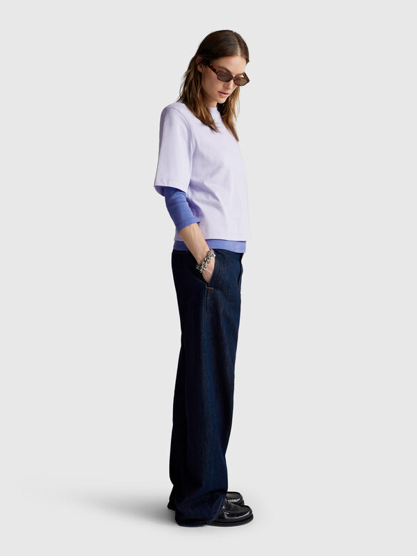 T-shirt boxy fit 100% algodão Mulher