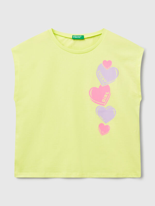 T-shirt com estampa fluorescente Menina