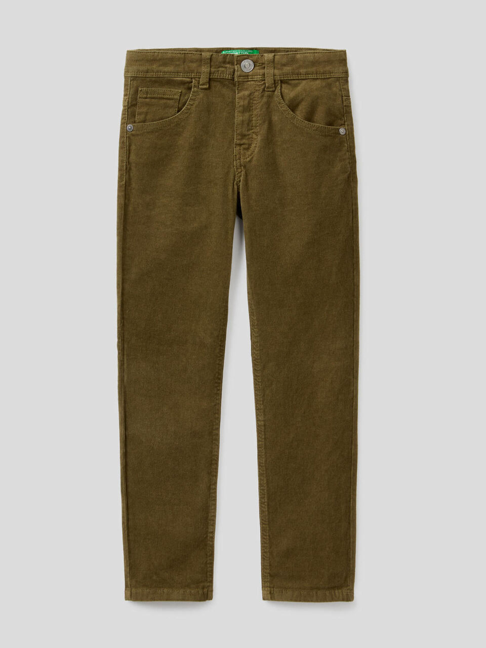 Calças slim fit em veludo stretch image number 1