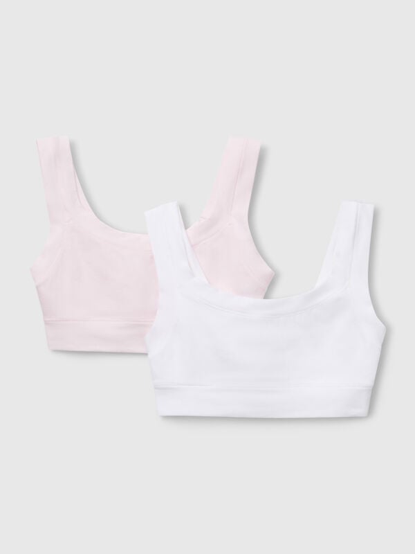 Dois tops em algodão super stretch Menina