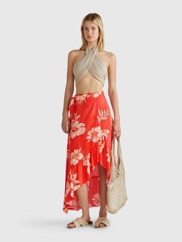 Pareo com estampa floral Mulher