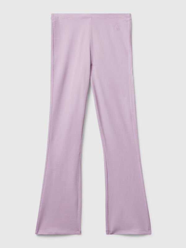 Leggings à boca-de-sino em algodão stretch Menina