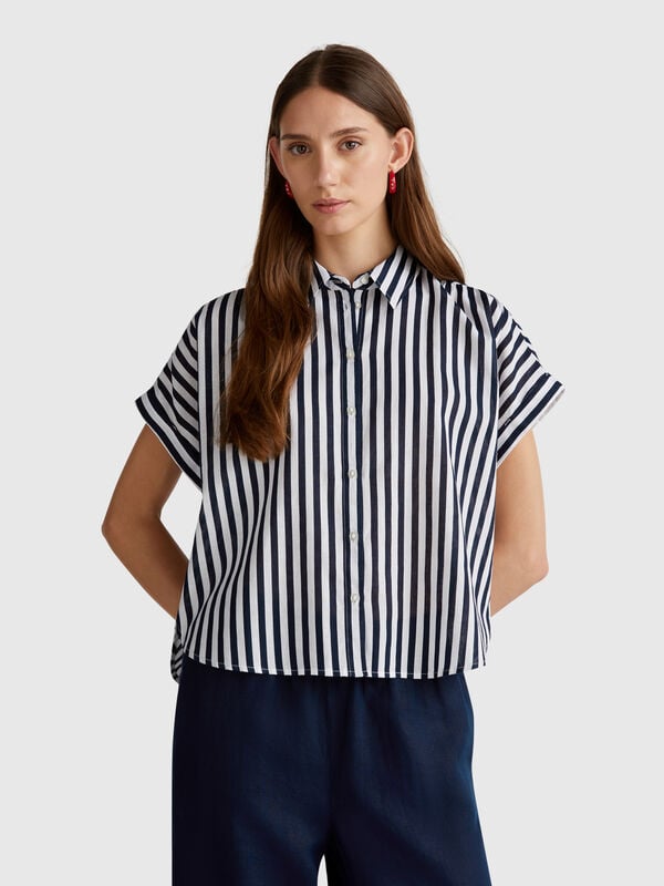 Camisa listrada confortável Mulher