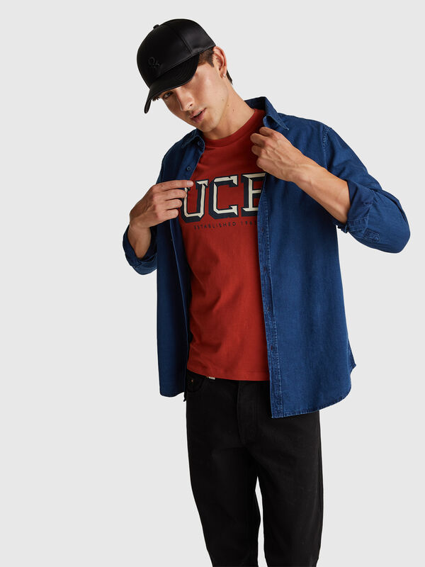 Camisa em chambray Homem