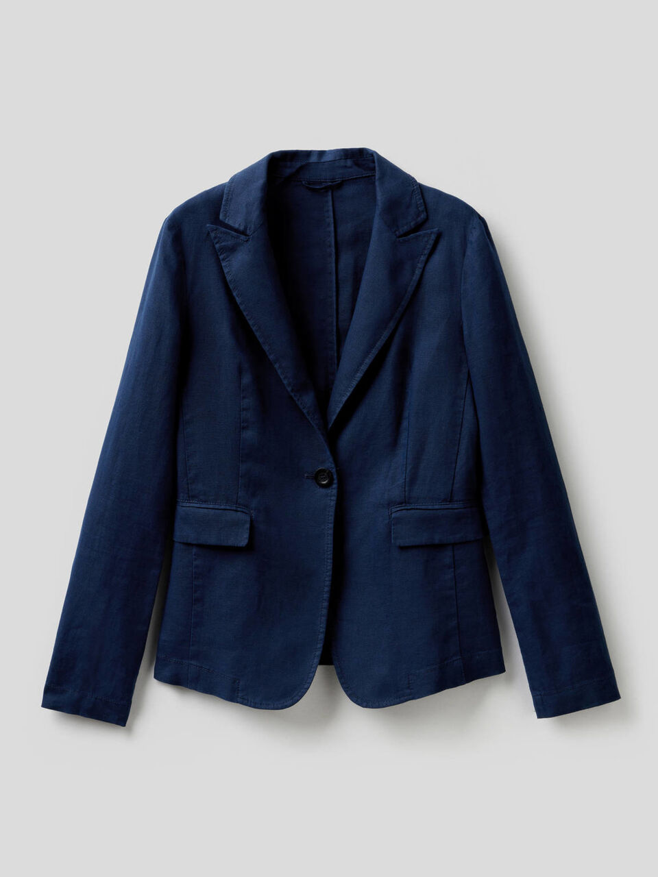 Blazer ajustado em 100% linho image number 1