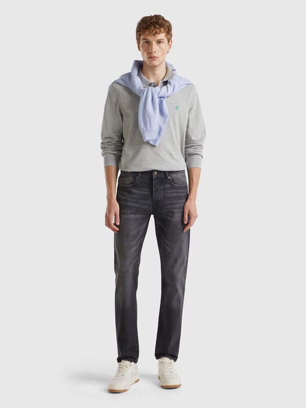 Jeans slim fit com cinco bolsos Homem