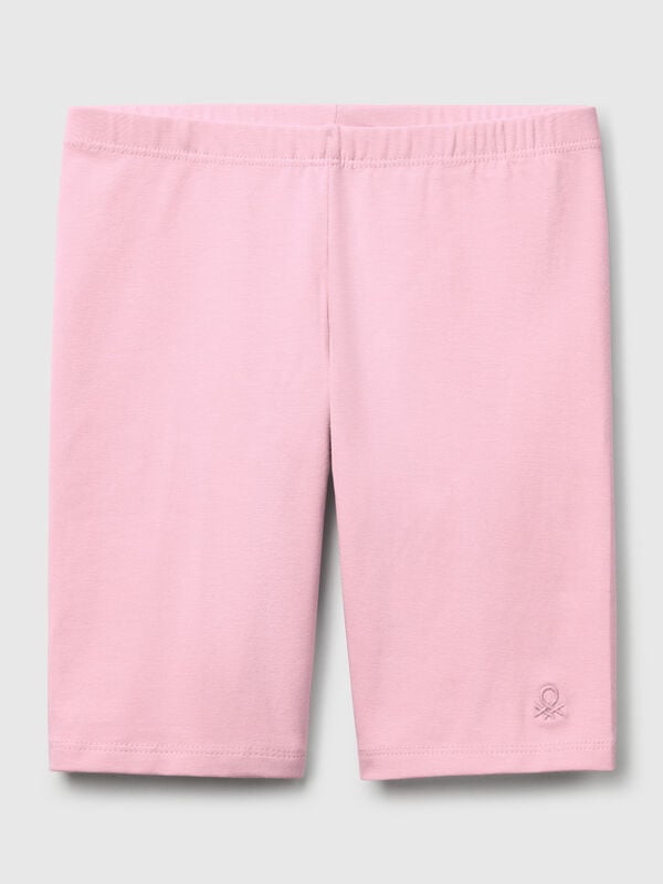 Leggings curtas em algodão stretch Menina