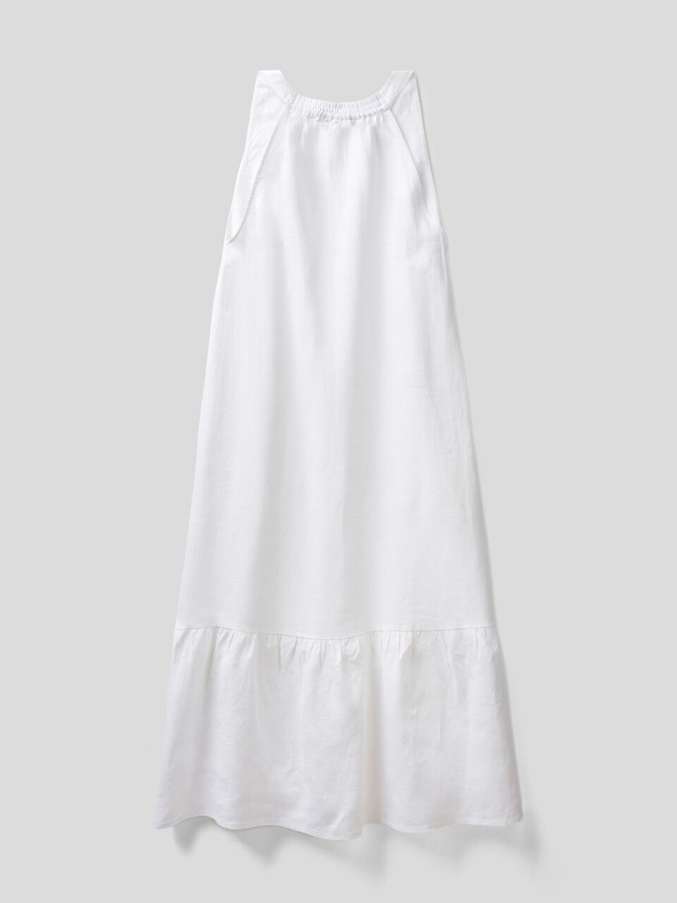 Vestido midi 100% linho com folho image number 2