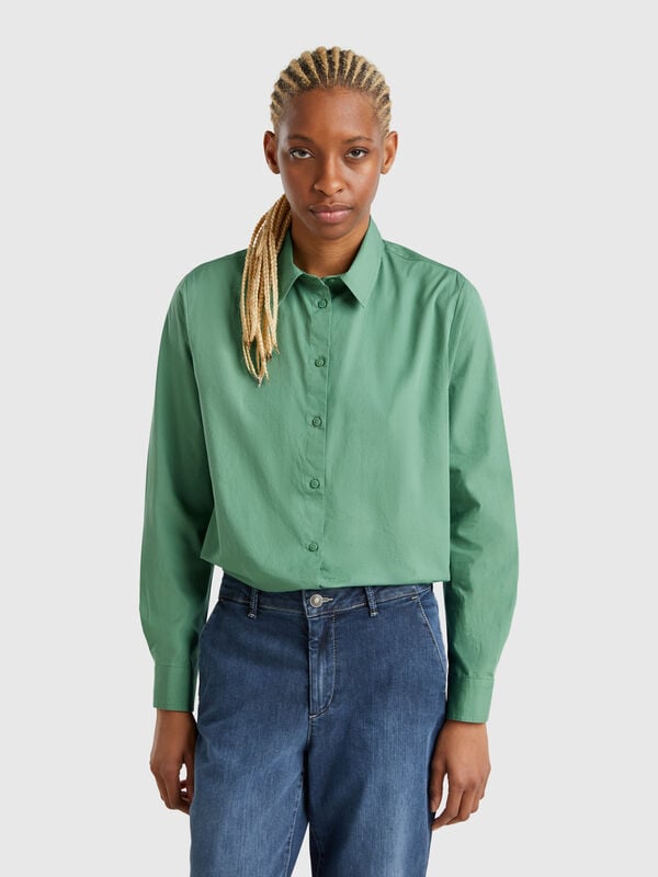 Camisa regular fit em algodão Mulher