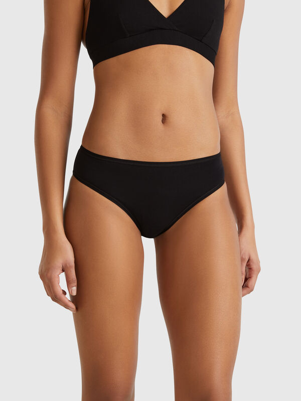 Cueca básica em algodão elástico Mulher