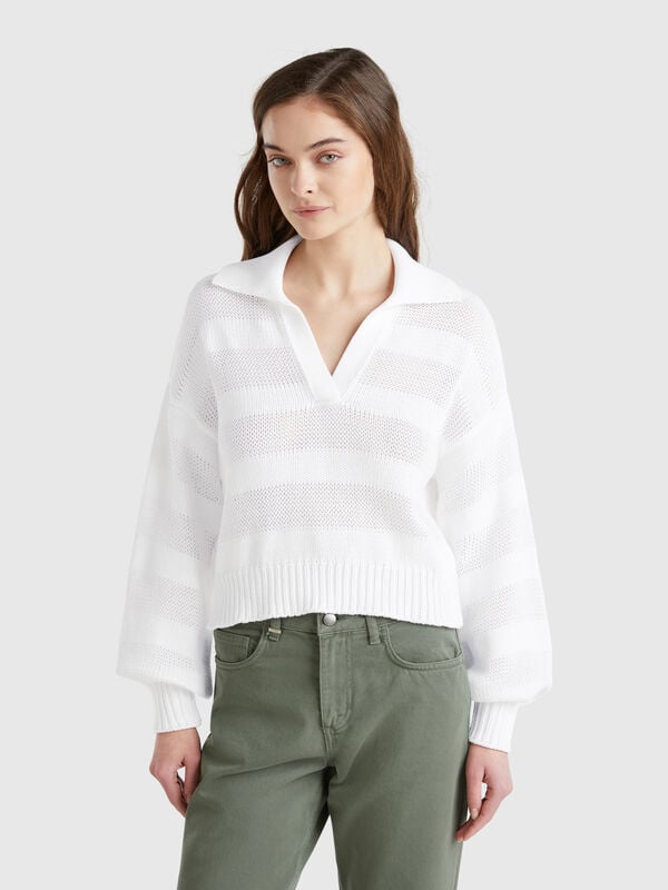 Camisola tipo polo 100% algodão Mulher