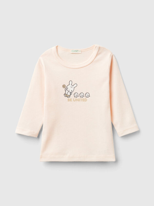 T-shirt de manga comprida 100% algodão orgânico Recém-nascido