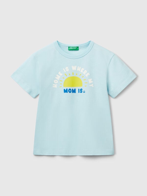 T-shirt em algodão orgânico com estampa Menino