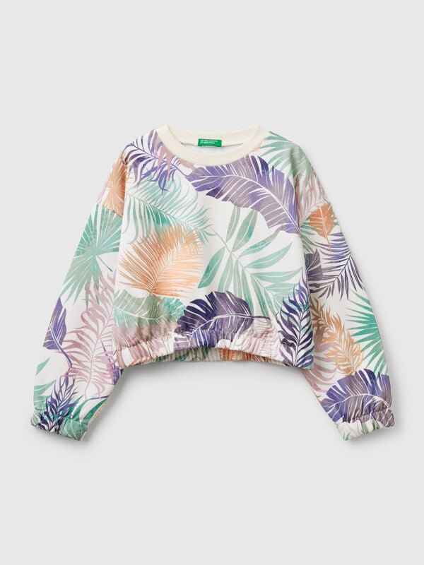 Sweat com estampa tropical Menina