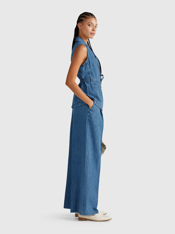 Jeans com elástico na cintura Mulher