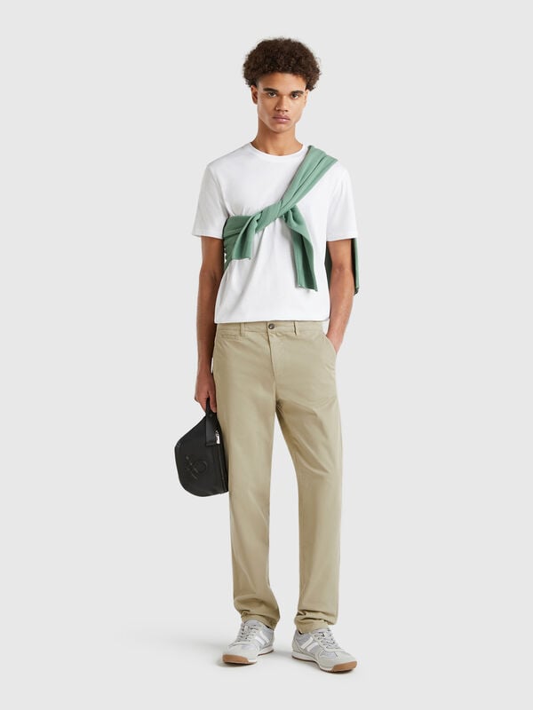 Chinos slim fit verde sálvia Homem