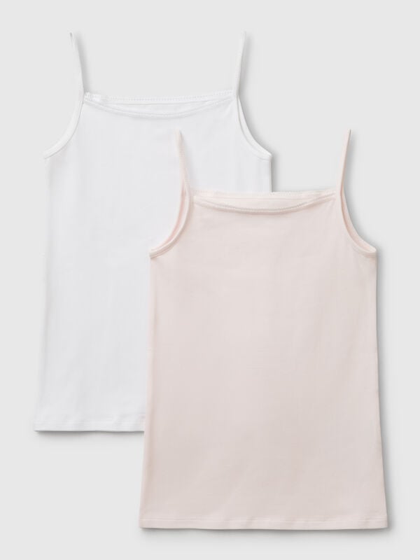 Dois tops interiores em algodão stretch Menina