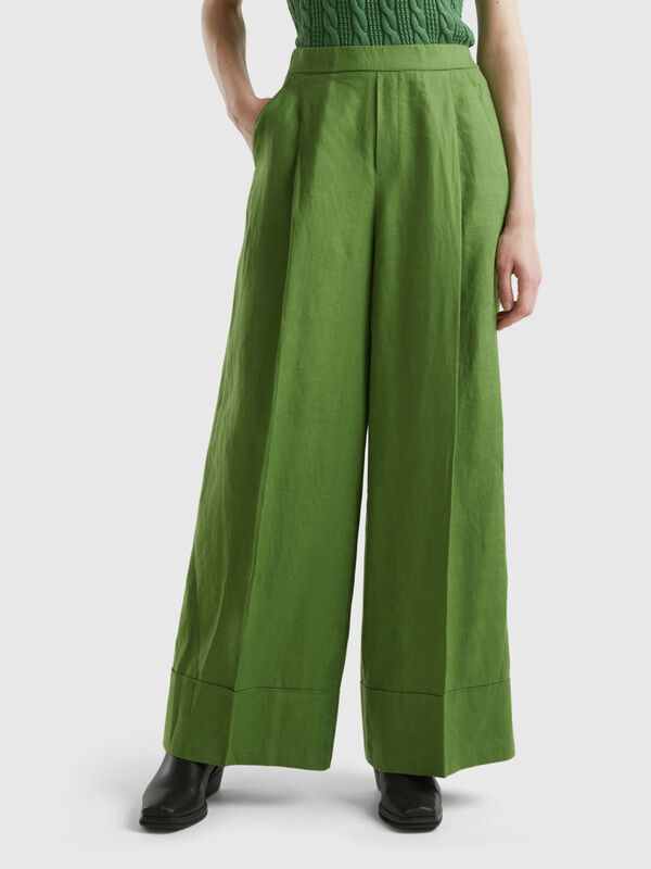 Perna larga calças verdes calças mulheres  Pantalones Verdes De Mujer-Primavera  Outono-aliexpress