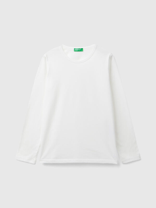 T-shirt de manga comprida em algodão orgânico Menina