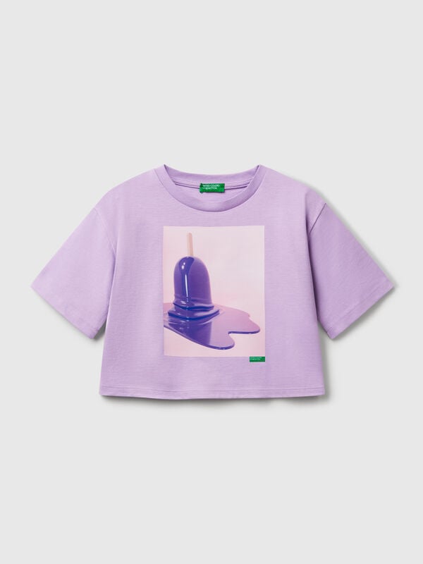 T-shirt boxy fit com estampa de gelado  Menina