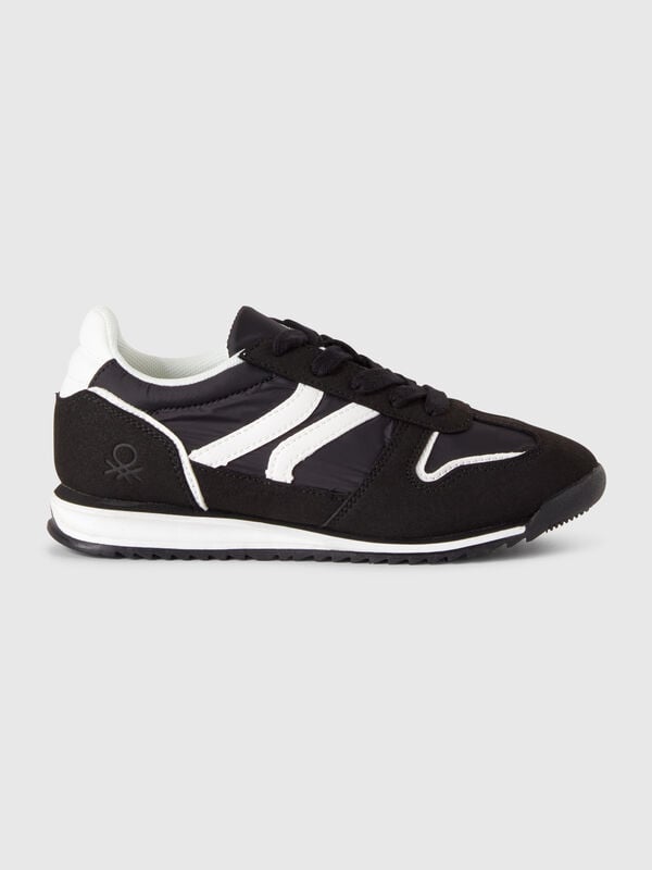 Sneakers em nylon e tecido de camurça Menino