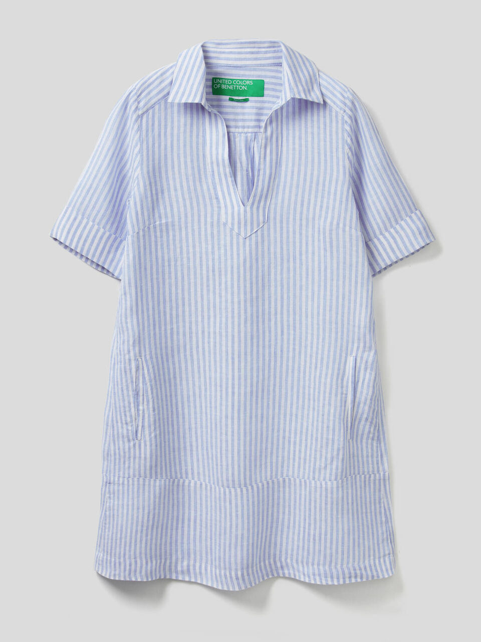 Vestido curto em 100% linho image number null
