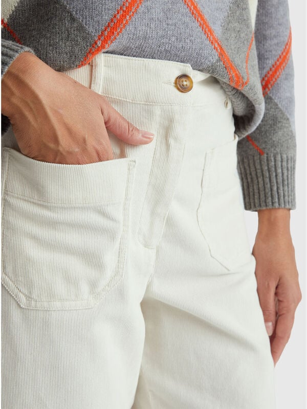 Calças straight de veludo Mulher