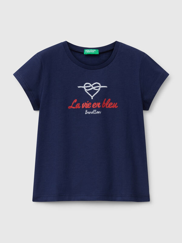 T-shirt em algodão com glitter Menina
