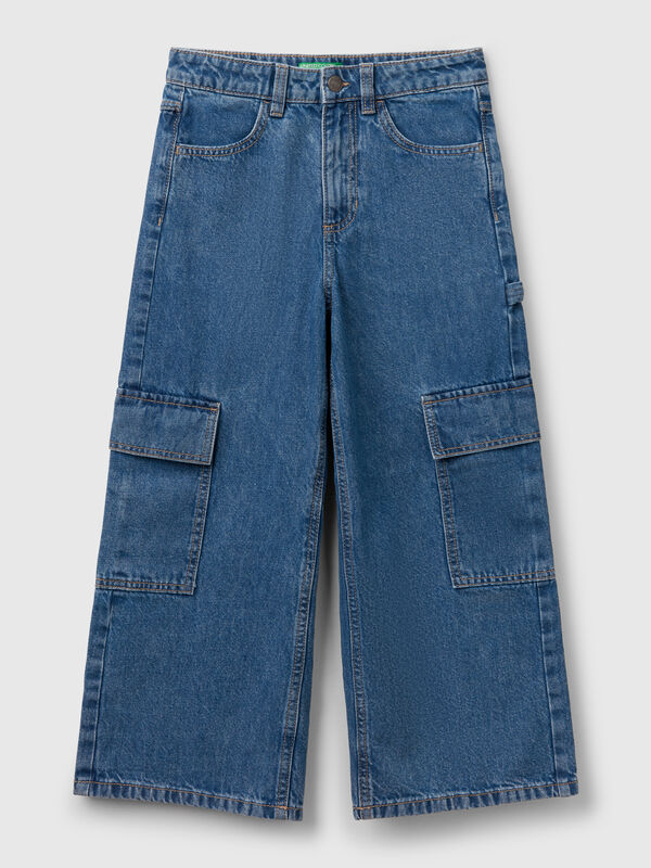 Jeans cargo wide fit Menina