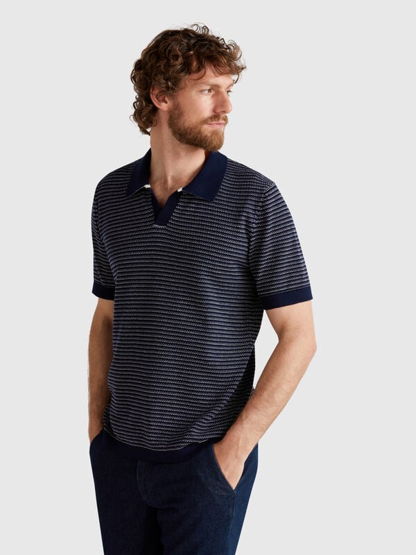 Polo mélange em algodão puro Homem