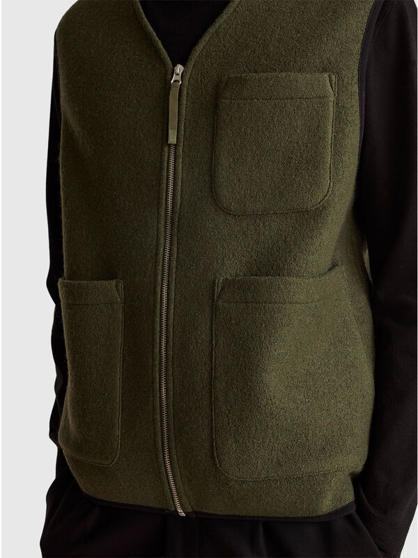 Colete em lã mista Homem