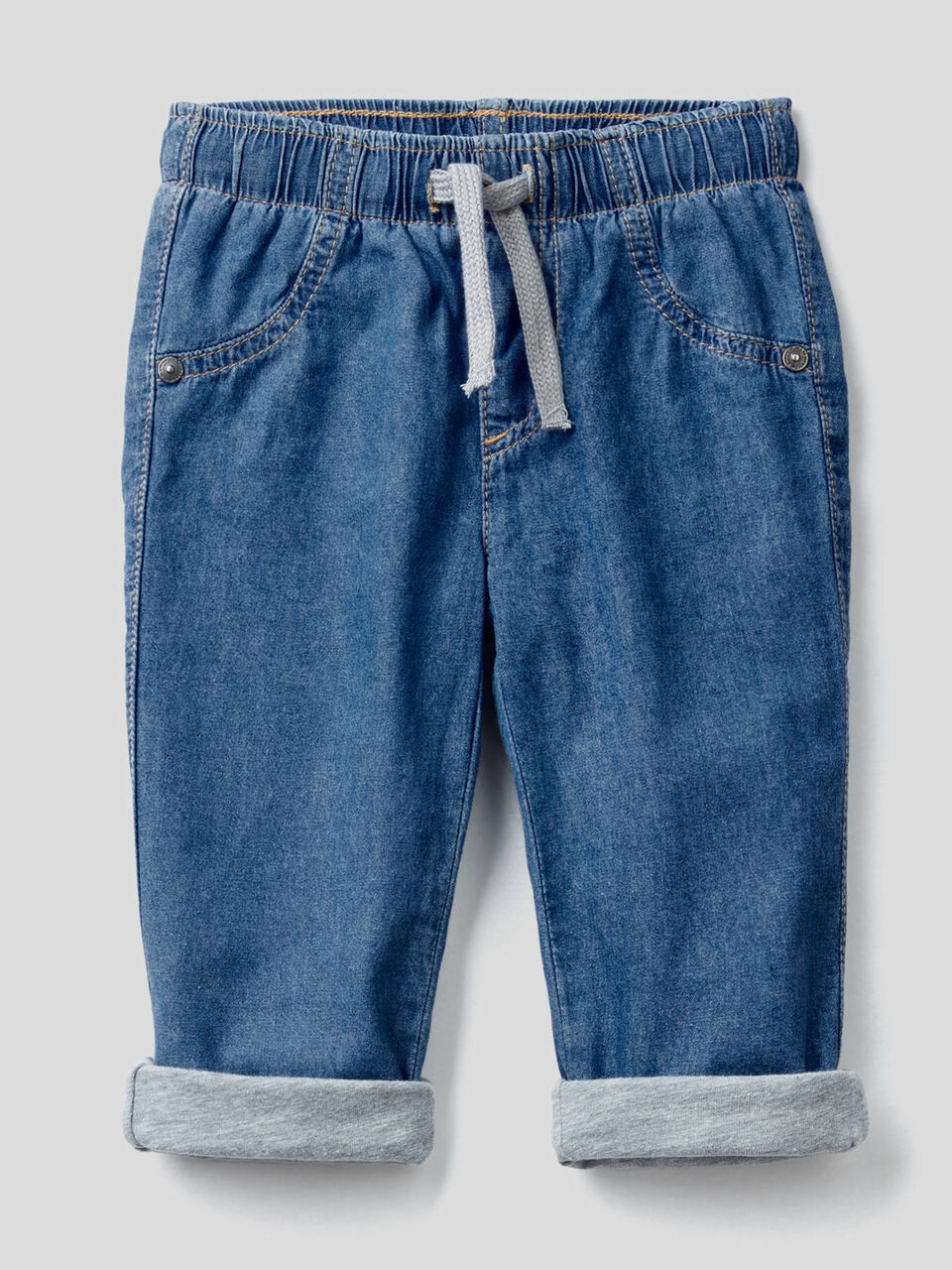 Calças forradas em jeans leve image number 1