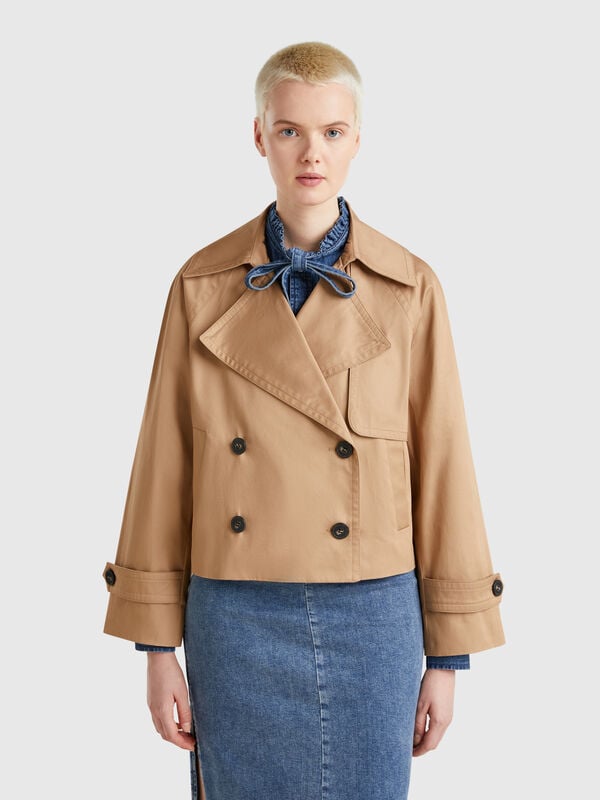 Trench coat cropped trespassado Mulher
