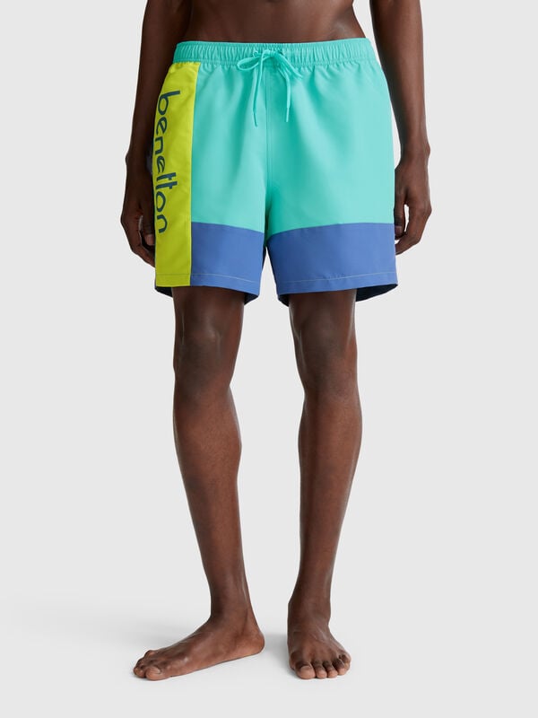 Shorts de banho color block Homem
