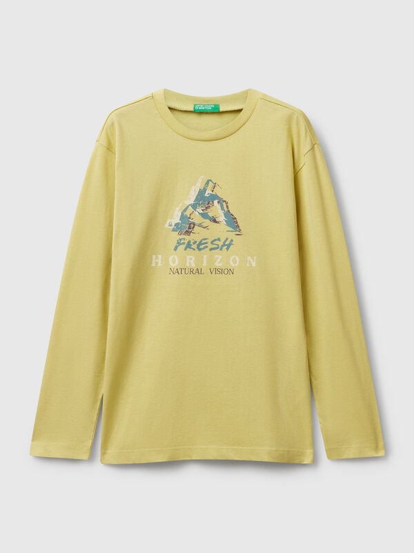 T-shirt em algodão com estampa Menino