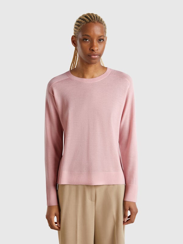 Camisola em pura lã Merino Mulher
