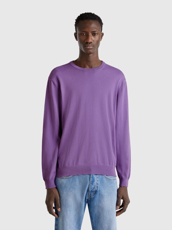 Camisola de gola redonda 100% algodão Homem