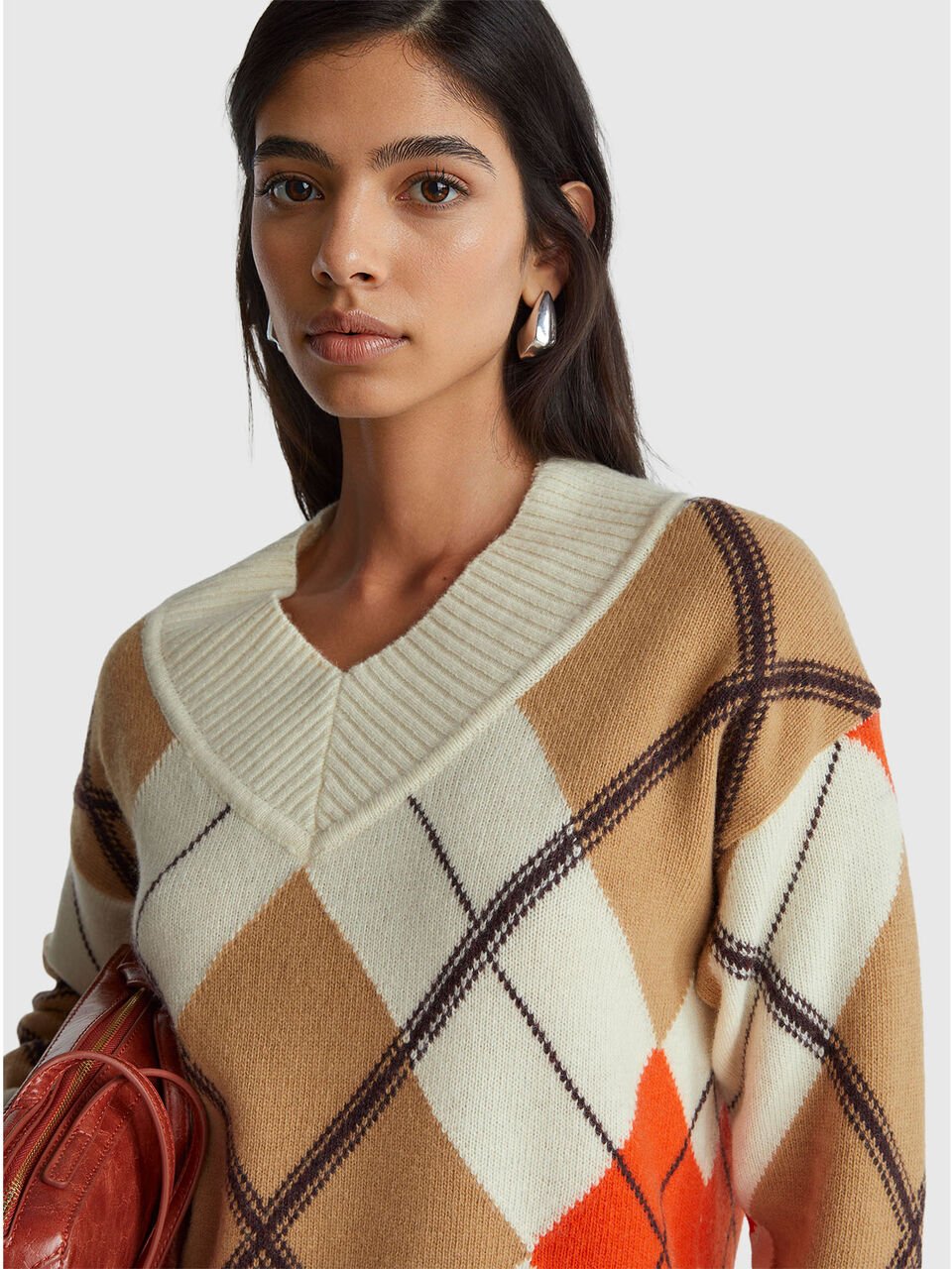 V NECK SWEATER L/S Mulher image number null