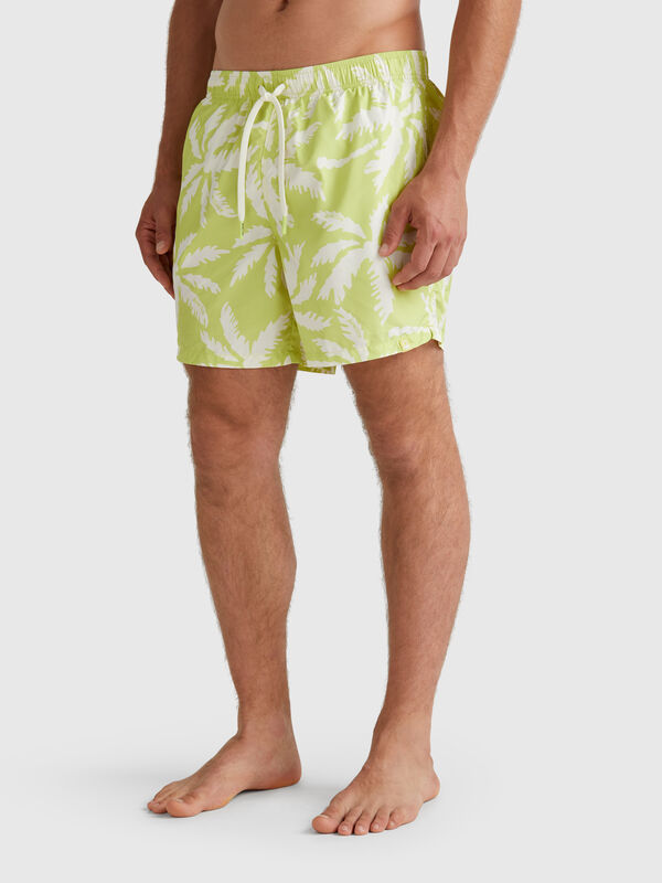 Shorts de natação em nylon estampado Homem