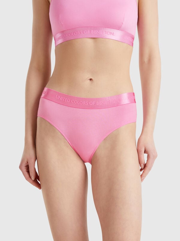 Slip de lateral alta em algodão stretch Mulher