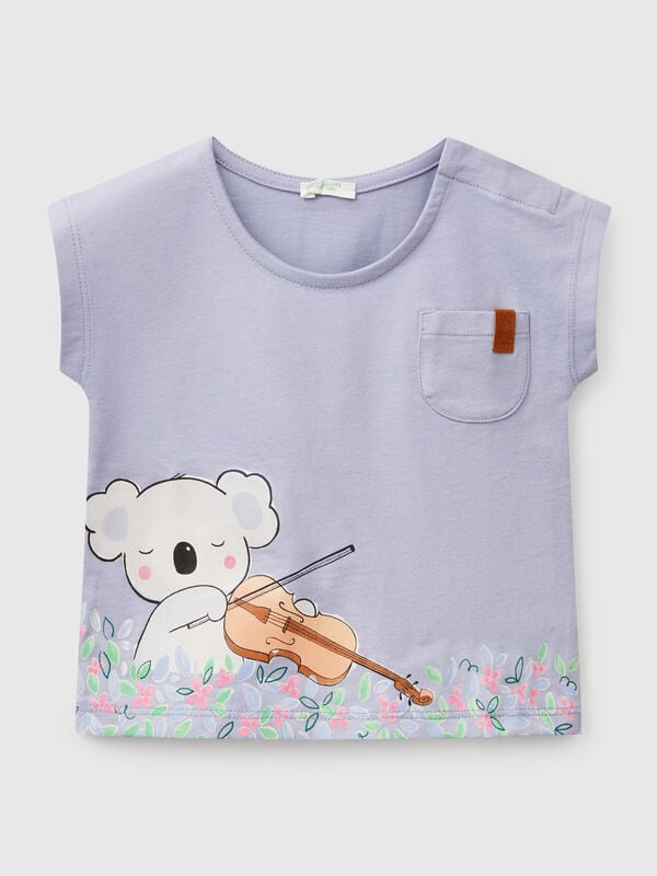 T-shirt boxy fit em algodão  Recém-nascido