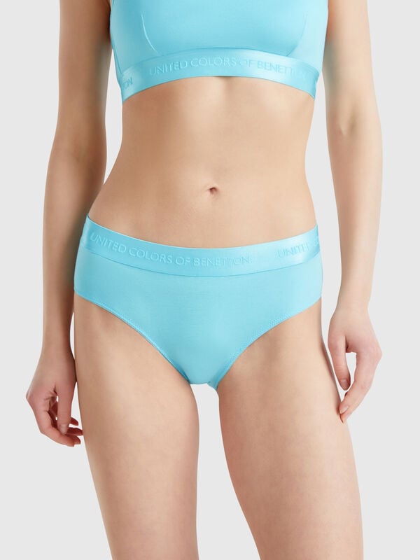 Slip de lateral alta em algodão stretch Mulher